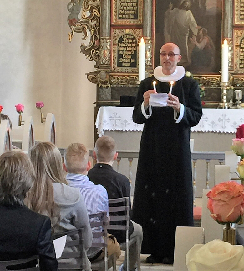 Lystænding ved konfirmation i Solrød Kirke